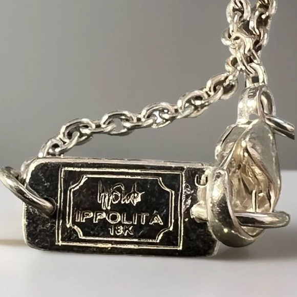 IPPOLITA 18K White Gold Plated Sterling Cherish Interlocking Link Necklace, 16" - Picture 3 of 3